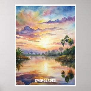 Poster Everglades National Park Aquarelle Peinture