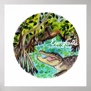 Poster Everglades National Park Florida Watercolor