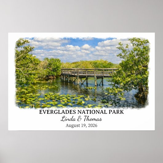 Poster Everglades National Park Florida, Watercolor (Devant)