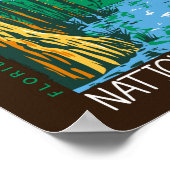 Poster Everglades Parc National Floride Distressé Rétro (Coin)