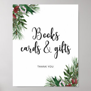 Poster Evergreen LIVRES CARTES ET CADEAUX