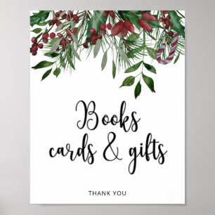 Poster Evergreen LIVRES CARTES ET CADEAUX
