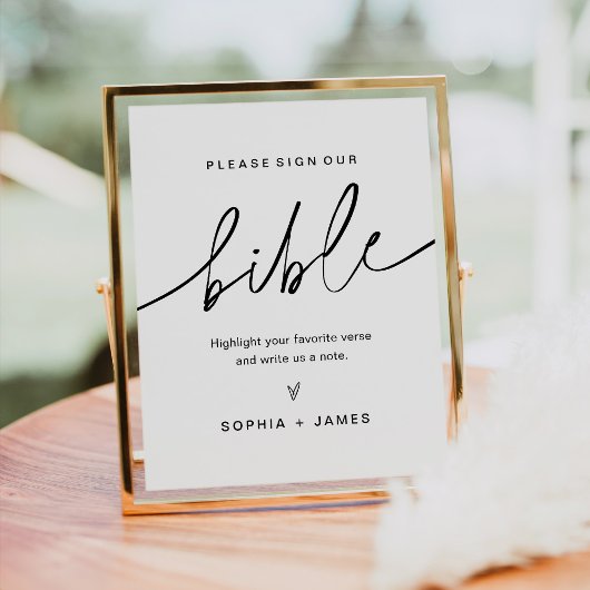 Poster EVERLEIGH Bible Guest Book Mariage Sign