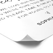 Poster EVERLEIGH Biscuit Bar Mariage Faveur Signer (Coin)