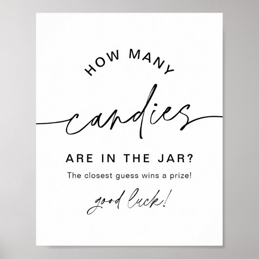 Poster EVERLEIGH Combien de bonbons dans Jar Baby shower (Devant)