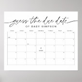 Poster EVERLEIGH devine la date d'échéance Baby shower 16 (Devant)