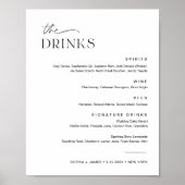 Poster EVERLEIGH Mariage Boire Cocktail Menu Signe (Devant)