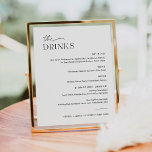 Poster EVERLEIGH Mariage Boire Cocktail Menu Signe<br><div class="desc">Everleigh Collection - une collection étonnante et minimaliste qui dispose d'une police de calligraphie moderne qui est à la fois chic et élégant. Cette collection offre un design intemporel et élégant qui est parfait pour tous les événements, des mariages aux baby showers et tout entre les deux. Découvrez l'élégance et...</div>