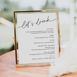 Poster EVERLEIGH Mariage Boire Cocktail Menu Signe<br><div class="desc">Everleigh Collection - une collection étonnante et minimaliste qui dispose d'une police de calligraphie moderne qui est à la fois chic et élégant. Cette collection offre un design intemporel et élégant qui est parfait pour tous les événements, des mariages aux baby showers et tout entre les deux. Découvrez l'élégance et...</div>