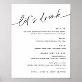 Poster EVERLEIGH Mariage Boire Cocktail Menu Signe (Devant)
