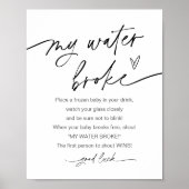 Poster EVERLEIGH My Water Broke Baby shower Jeu SIGNE (Devant)