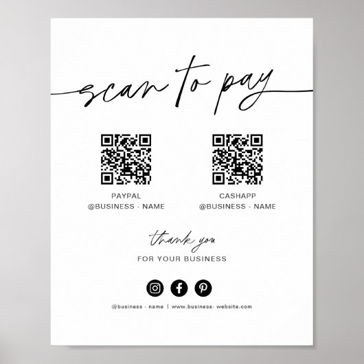Poster EVERLEIGH Scan to Pay Mobile Checkout Signer (Devant)