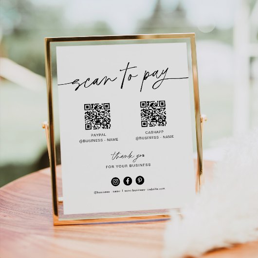 Poster EVERLEIGH Scan to Pay Mobile Checkout Signer