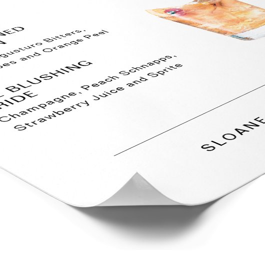 Poster EVERLEIGH Signature Drinks Wedding Sign 8x10 (Coin)