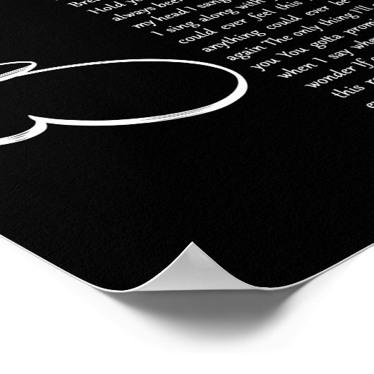 Poster Everlong Black Script Chanson Lyric Wall Art Impri (Coin)