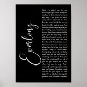 Poster Everlong Black Script Chanson Lyric Wall Art Impri (Devant)