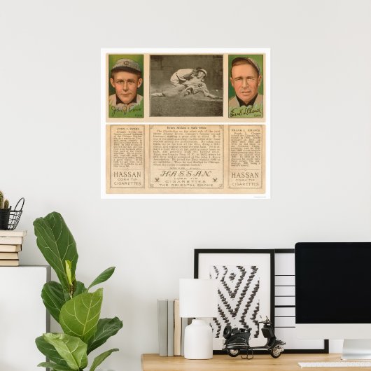 Poster Evers Chance Baseball 1912 (Bureau à domicile)