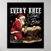 Poster Every Knee Shall Bow Santa Christmas Nativity Scen (Devant)