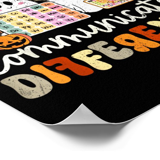 Poster Everyone Communicates Differently Halloween Slp Sp (Coin)