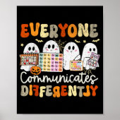 Poster Everyone Communicates Differently Halloween Slp Sp (Devant)