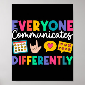 Poster Everyone Communicates Differently Special Educatio