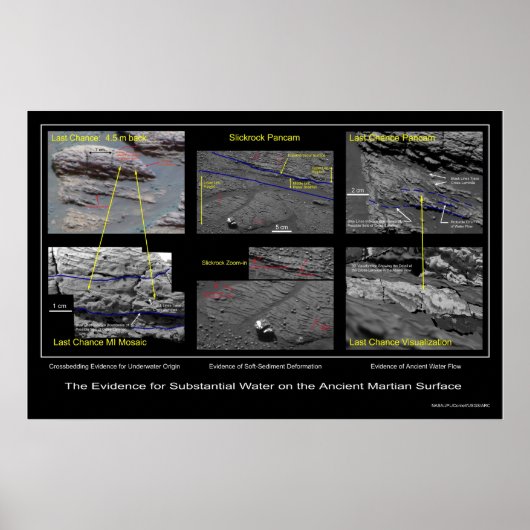 Poster Evidence of Substantial Water on Martian Surface (Devant)