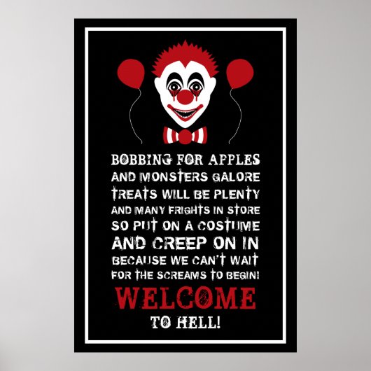 Poster Evil Clown, Bienvenue Halloween (Devant)