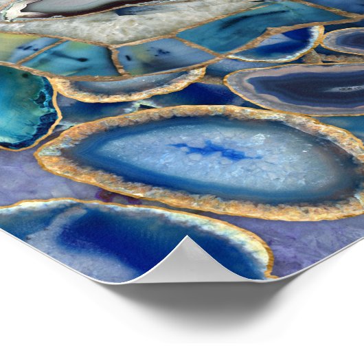 Poster Evil Eye Amulet Blue Geodes and Crystals (Coin)