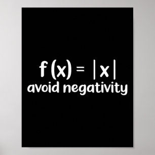 Poster Éviter la Négativité Motivation de l'équation math