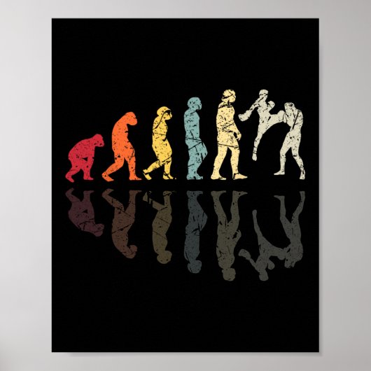 Poster Évolution a utilisé les arts martiaux de kickboxin (Devant)