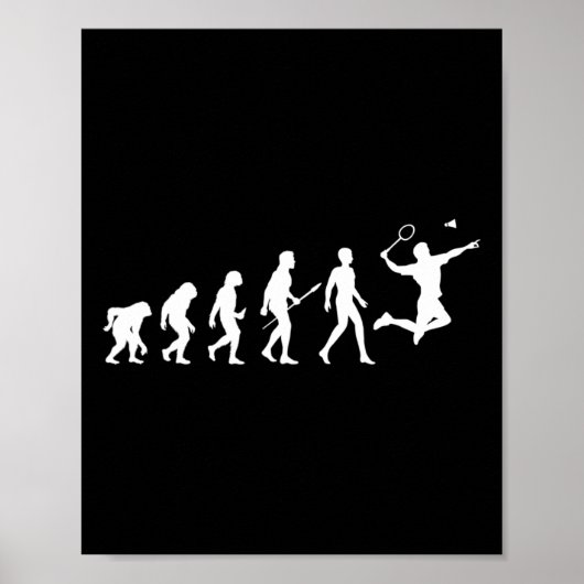 Poster Evolution Badminton Cadeau Pour Les Joueurs De Bad (Devant)