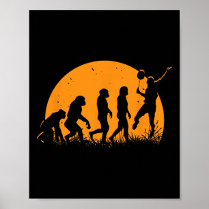 Poster Evolution Badminton Player Racket Shutt