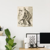 Poster EVOLUTION DARWIN Charles Robert Darwin 1871 carica (Bureau à domicile)