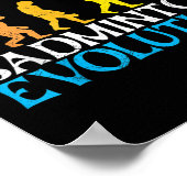 Poster Évolution de badminton Singe Joueur de badminton B (Coin)