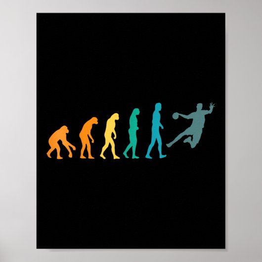Poster Évolution de handball sport drôle (Devant)