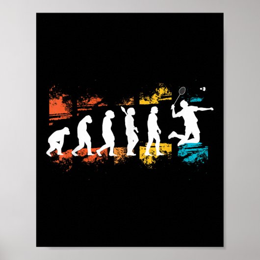 Poster Évolution de joueur de badminton volant raquette d (Devant)
