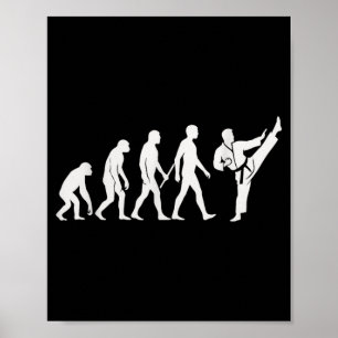 Poster Évolution de karaté MMA Kickboxing Muay Thai arts