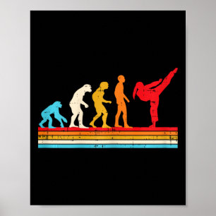 Poster Évolution de karaté taekwondo fille queue de cheva