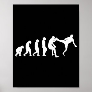 Poster Évolution de karaté Taekwondo Ju-Jutsu Kung-Fu Kar