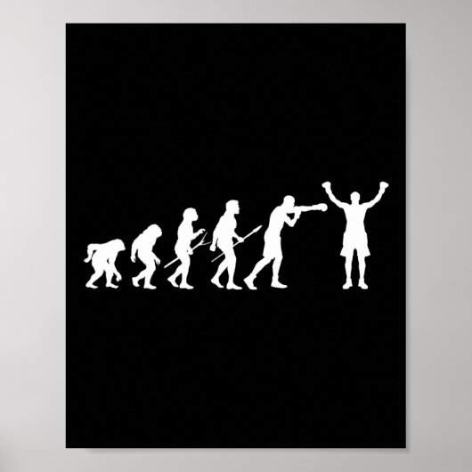 Poster Évolution de la boxe - Amateur de boxe Boxeur Kick (Devant)