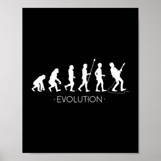 Poster Evolution de la chemise guitariste, Rock Music Gui
