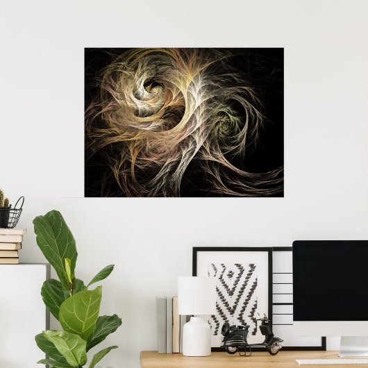 Poster Évolution de la flamme Fractale (Bureau à domicile)
