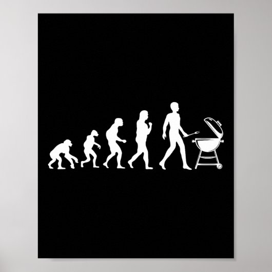 Poster Evolution De La Grillation De L'Homme Bbq (Devant)