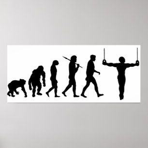 Poster Evolution de la gymnastique Gymnaste Ventilateur s