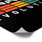 Poster Évolution de la manette de jeu vidéo 80s 90s Retro (Coin)
