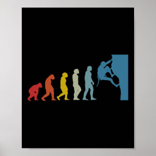 Poster Évolution de l'escalade de blocs Papa