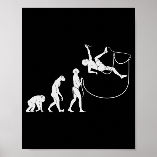 Poster Évolution De L'Escalade Rock Climber Fun Rock (Devant)