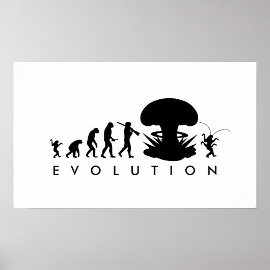 Poster Evolution de l'homme et du cafard amusant Graphiqu (Devant)