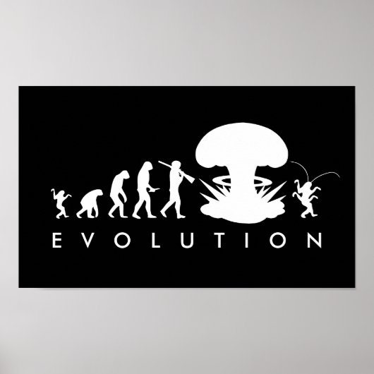 Poster Évolution de l'Homme et du Cafard Graphique d'Évol (Devant)