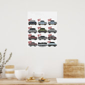 Poster Évolution de l'Impala des années 60,1960,Hot Rod,M (Cuisine)